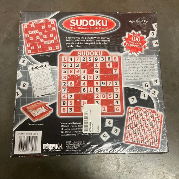 NEW BRIARPATCH SUDOKU THE ULTIMATE PUZZLE GAME BOARD GAME SET - Picture 2 of 2